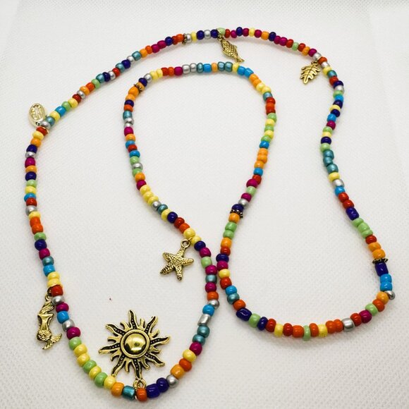 Colorful Beaded stretch Waist belly Charms/ layered bracelet/ layered necklace - Picture 4 of 6